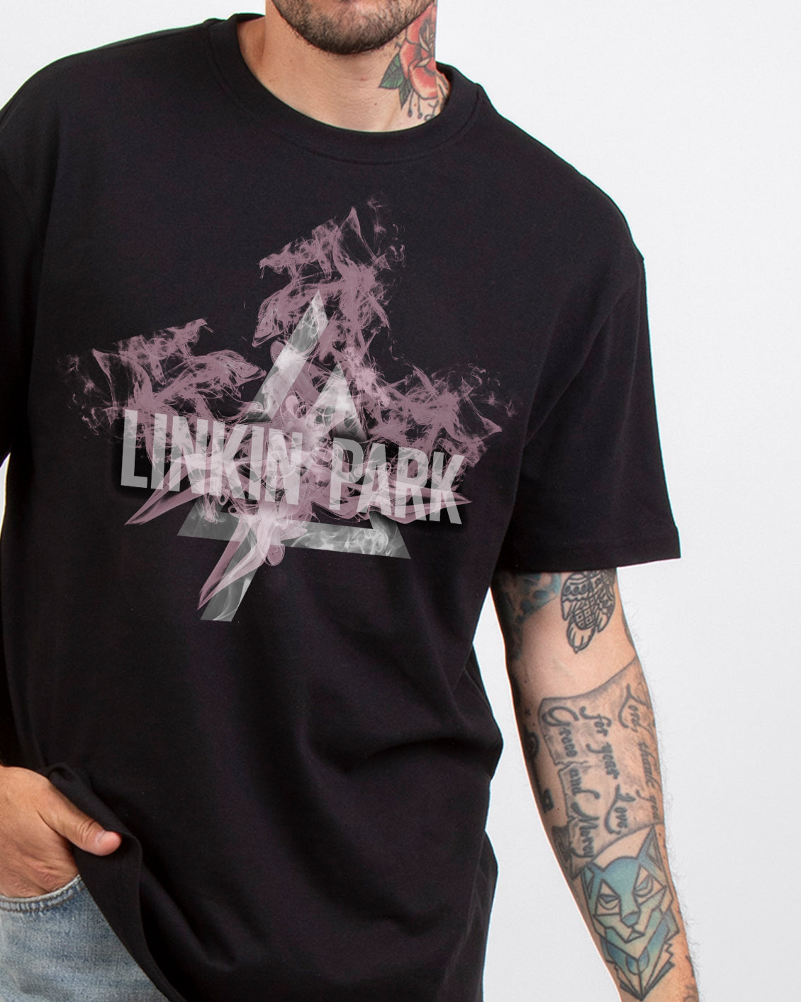 LINKIN PARK SMOKE LOGO OVERSIZED TEE